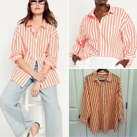 Old Navy Tops - Old Navy Striped "The Boyfriend" Shirt